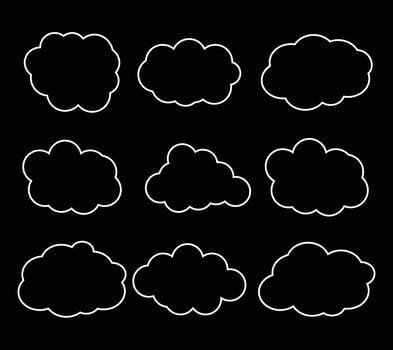 creative cloud outline illustration background vector