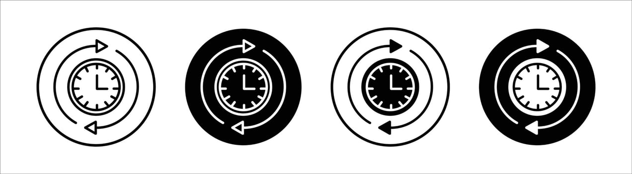 Change or update the date flat line icon set. Change or update the date Thin line illustration vector