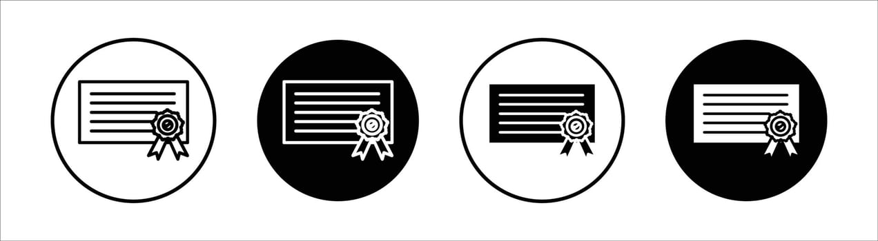 Certificate flat line icon set. Certificate Thin line illustration vector