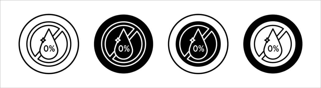 Alcohol free flat line icon set. Alcohol free Thin line illustration vector