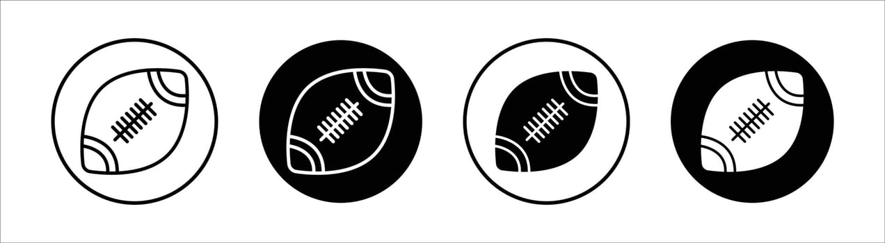 American Football ball flat line icon set. American Football ball Thin line illustration vector