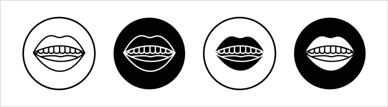 Mouth flat line icon set. Mouth Thin line illustration vector
