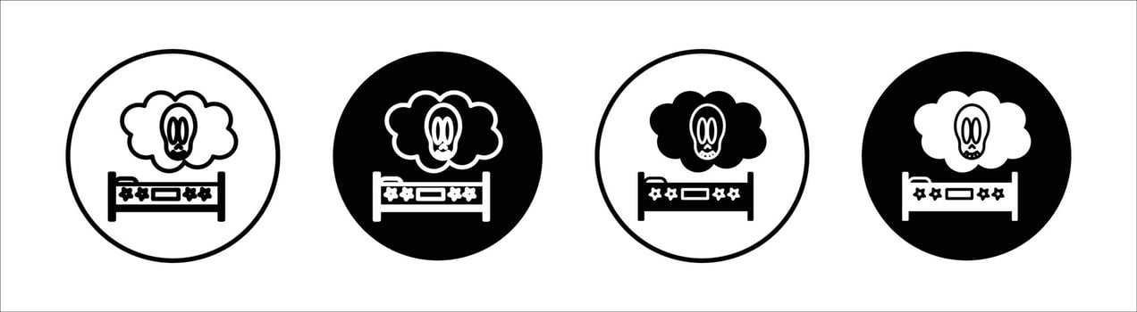 Nightmare flat line icon set. Nightmare Thin line illustration vector