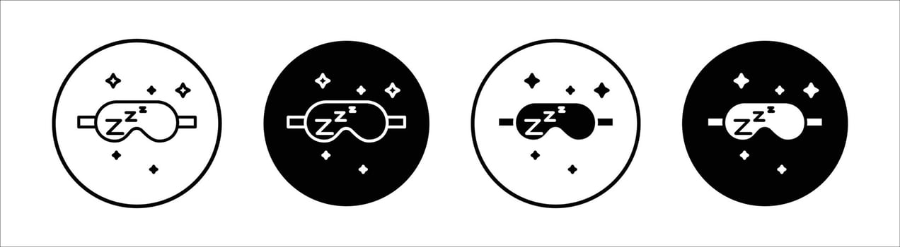 Sleep mask flat line icon set. Sleep mask Thin line illustration vector