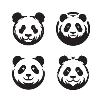 Panda silhouette vectors illustration
