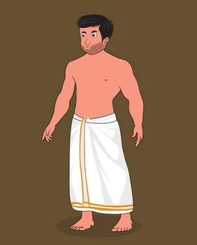 Indian village men cartoon character design for 2d animation vector
