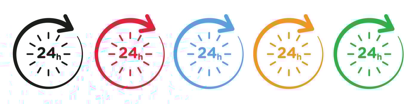 Always Available Customer Support Icon for 24 7 Help Services vector