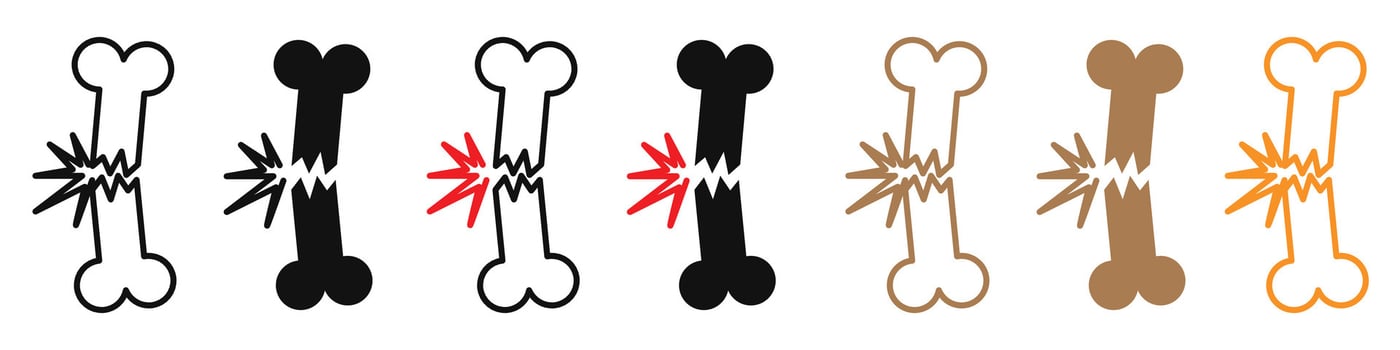Bone Joint Repair Icons Symbolizing Orthopedic Care for Humans and Pets vector