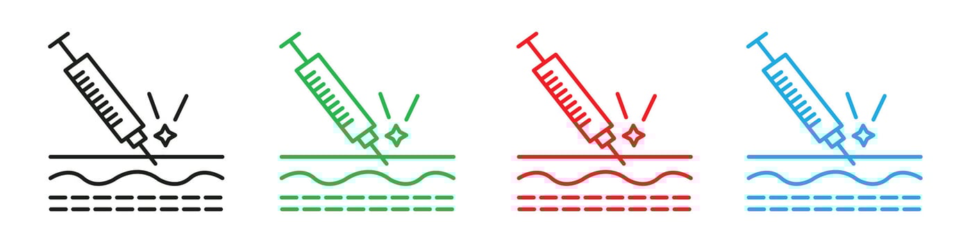 Botox injection icon mark in filled style vector