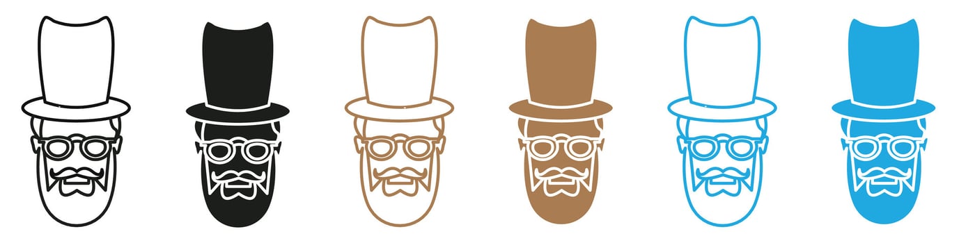 Hipster icon featuring a trendy man with a beard and stylish hair, ideal for modern fashion and design projects vector