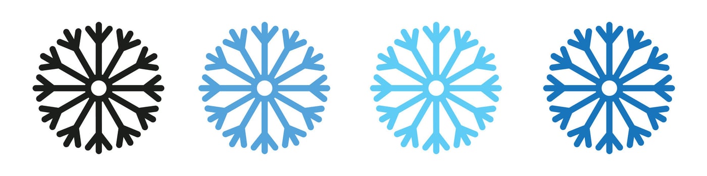 Cool Winter Snow Icons with Snowflakes and Freeze Symbols for Seasonal Decor vector