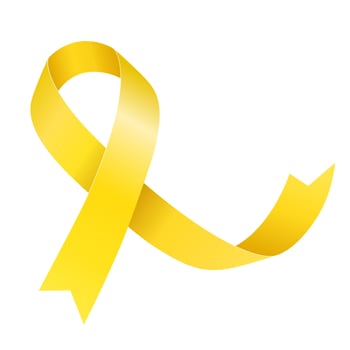 Yellow awareness ribbon. vector