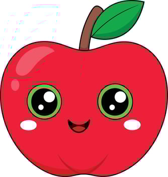 Apple Illustration - Cartoon, Clipart And Line Art Design, Apple illustration in cartoon, clipart, and line art styles vector