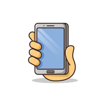Smartphone Cartoon Illustration - Isolated on a White Background. vector