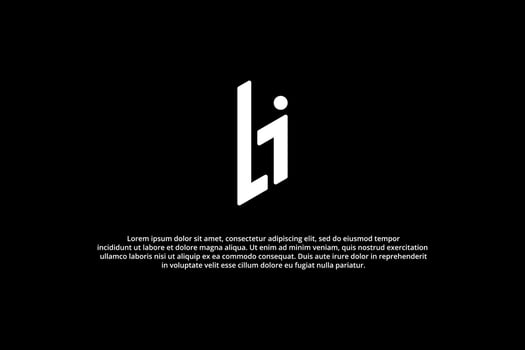 letter l j and b with black background logo vector