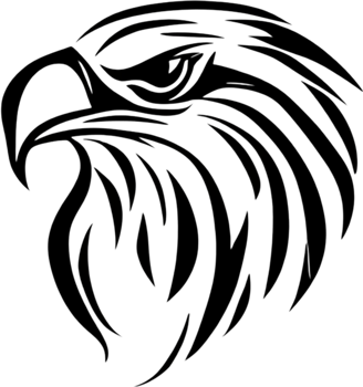 Black Eagle Stencil, Majestic Silhouette Art Design. AI-generated. png