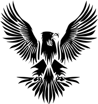 Black Eagle Stencil, Majestic Silhouette Art Design. AI-generated. png