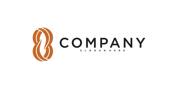 Abstrack number 8 logo design . Premium vector