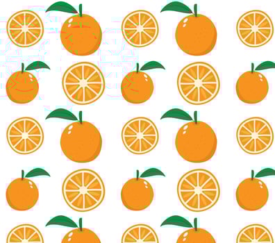 Orange fruit pattern in minimalist style. illustration. vector