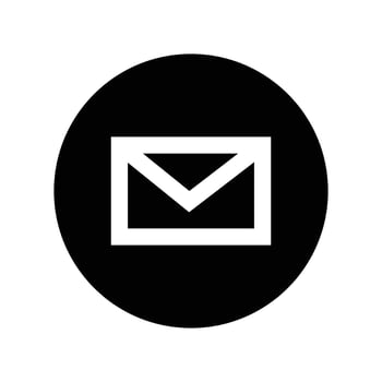 A round email icon. Envelope. vector
