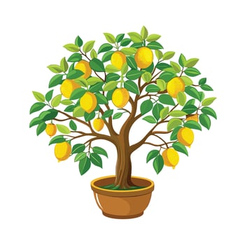 Beautiful Flowerpot Houseplant Illustration vector