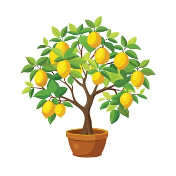 Beautiful Flowerpot Houseplant Illustration vector