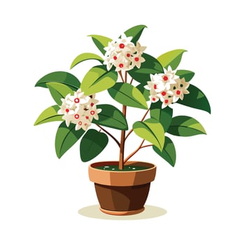Beautiful Flowerpot Houseplant Illustration vector