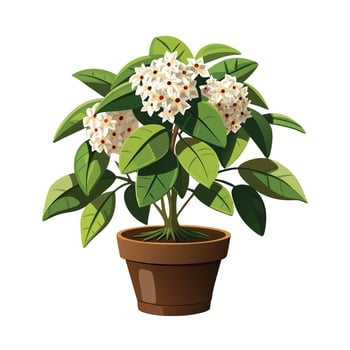 Beautiful Flowerpot Houseplant Illustration vector