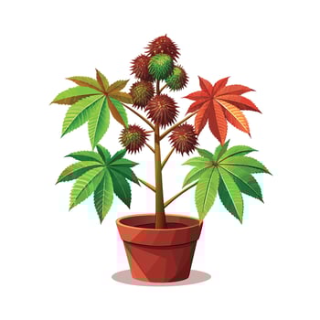 Beautiful Flowerpot Houseplant Illustration vector