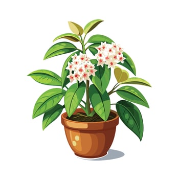 Beautiful Flowerpot Houseplant Illustration vector