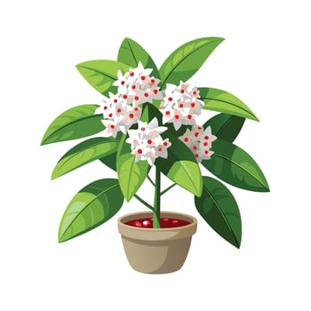 Beautiful Flowerpot Houseplant Illustration vector