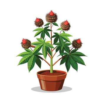 Beautiful Flowerpot Houseplant Illustration vector
