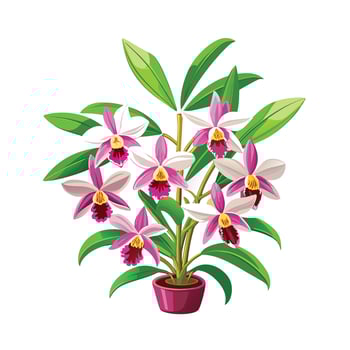 Beautiful Flowerpot Houseplant Illustration vector