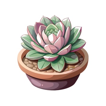 Beautiful Flowerpot Houseplant Illustration vector