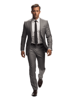 full figure front view of businessman walking png