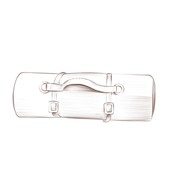 Travel isolated camping tent pencil drawing sleeping bag png