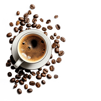 a cup of coffee on a transparent background png