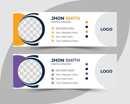 Corporate business professional modern email signature template or email footer and personal social media cover template design creative layout vector
