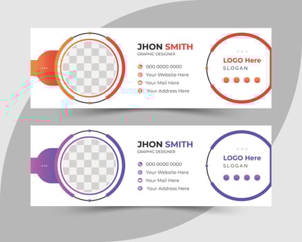 Corporate business professional modern email signature template or email footer and personal social media cover template design creative layout vector