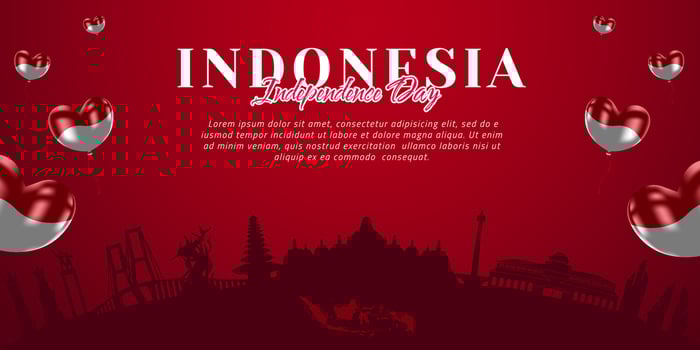Indonesian happy independence day social media banner template vector