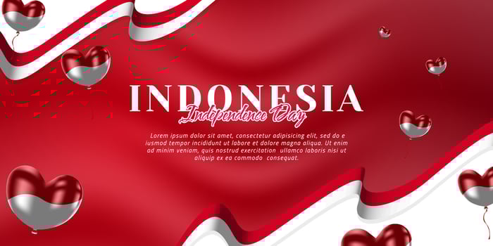 Indonesian happy independence day social media banner template vector