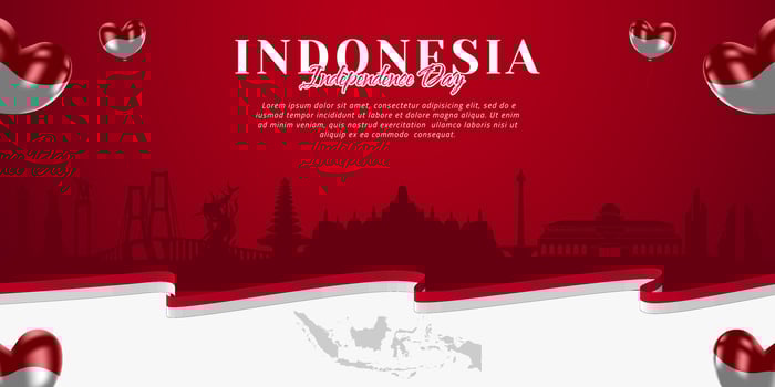 Indonesian happy independence day social media banner template vector