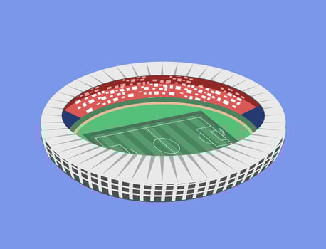 Football field isometry vector