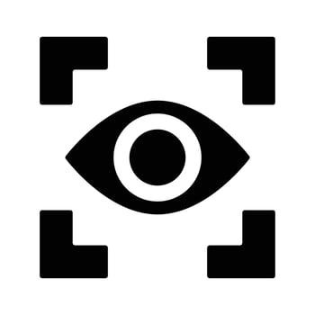 Focus and eye silhouette icon. vector