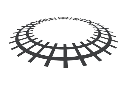 Circular rail icon. Train line. vector