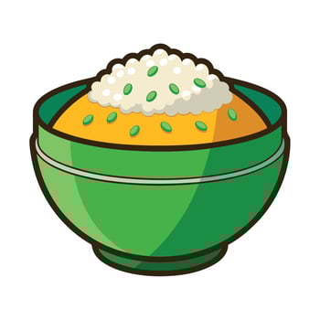 Rice on white background vector