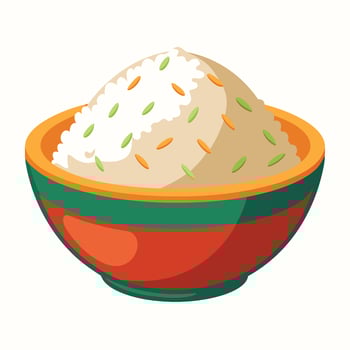 Rice on white background vector