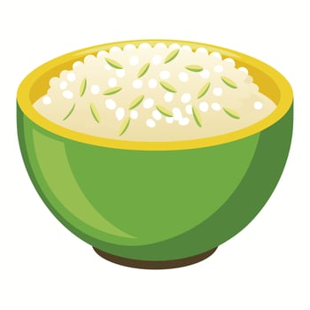 Rice on white background vector