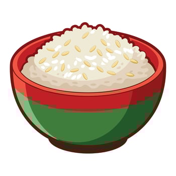Rice on white background vector