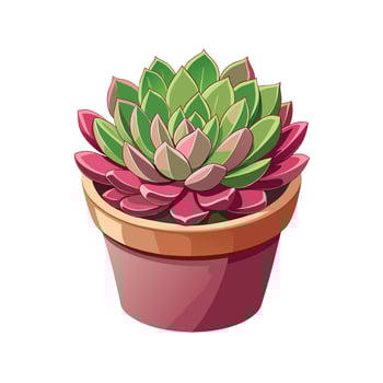 Beautiful Flowerpot Houseplant Illustration vector